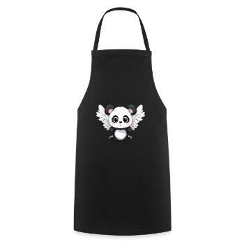 Panda with wings that looks like an angel - Cooking Apron - black - Front - AI Model Male 185 dark (185cm)