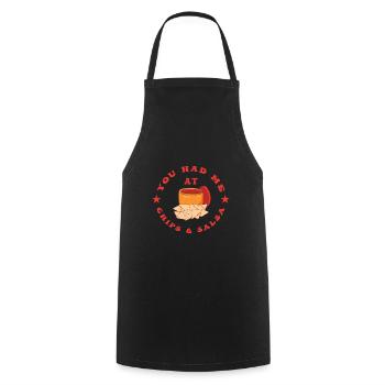 Chips et Salsa Nachos - Tablier de cuisine - noir - Devant - AI Model Male 185 dark (185cm)