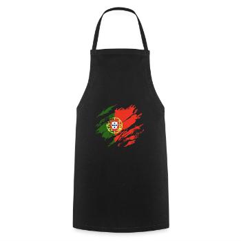 Drapeau du Portugal - Tablier de cuisine - noir - Devant - AI Model Male 185 dark (185cm)