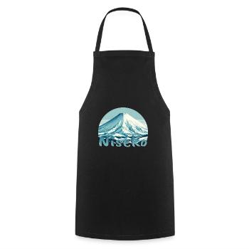 Niseko Japon : Paysage hivernal du mont Yotei - Tablier de cuisine - noir - Devant - AI Model Male 185 dark (185cm)