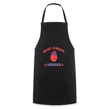 Heart Attack Heart Surgery Surgery Hospital - Cooking Apron - black - Front - AI Model Male 185 dark (185cm)