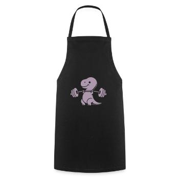 T-Rex avec entraînement avec haltères - Tablier de cuisine - noir - Devant - AI Model Male 185 dark (185cm)