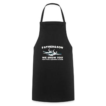 père fils nous vous montrons Design pour un fan de blagues de natation - Tablier de cuisine - noir - Devant - AI Model Male 185 dark (185cm)