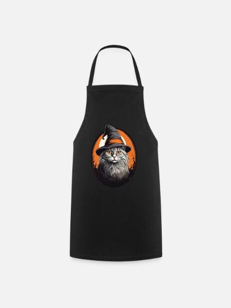 Halloween Katze - Kochschürze - Schwarz