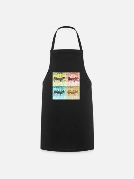 Black Forest Bull, Bull, Collage - Cooking Apron - black
