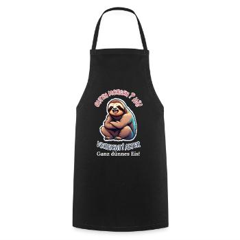 Good morning? Huh! Beware of old very thin ice - Cooking Apron - black - Front - AI Model Male 185 dark (185cm)