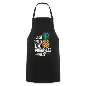 Ananas tropische hawaiianische Frucht - Kochschürze - Schwarz - Vorne - AI Model Male 185 dark (185cm)
