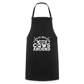 Cow Farmer Farm - Cooking Apron - black - Front - AI Model Male 185 dark (185cm)