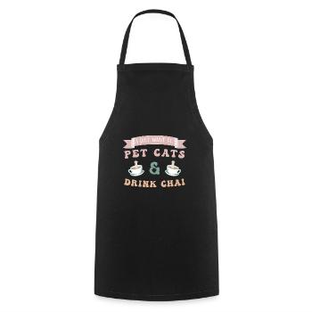 Chai Latte Tee trinken Teetrinker - Kochschürze - Schwarz - Vorne - AI Model Male 185 dark (185cm)
