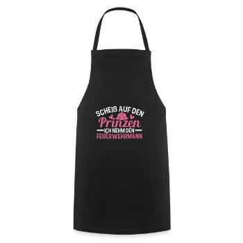 Freund Feuerwehrmann Spruch Geschenk Valentinstag - Kochschürze - Schwarz - Vorne - AI Model Male 185 dark (185cm)