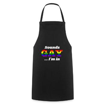 LGBT Gay Pride CSD Gay Lesbienne - Tablier de cuisine - noir - Devant - AI Model Male 185 dark (185cm)
