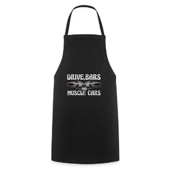 Drive,bars and muscle cars - Cooking Apron - black - Front - AI Model Male 185 dark (185cm)