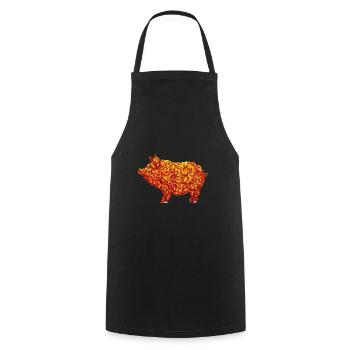 Cochon de feuilles d’automne Cochon d’automne - Tablier de cuisine - noir - Devant - AI Model Male 185 dark (185cm)