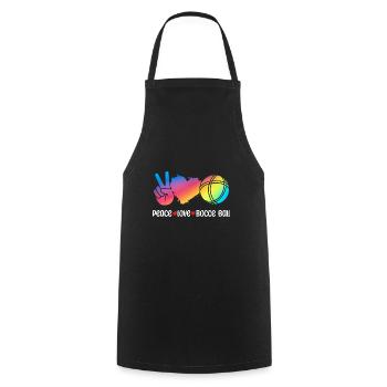 Peace Love Bocce Ball - Cooking Apron - black - Front - AI Model Male 185 dark (185cm)