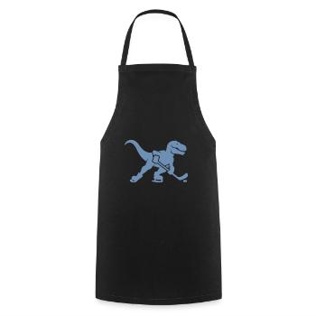 T-Rex Dino Eishockeyspieler Silhouette - Kochschürze - Schwarz - Vorne - AI Model Male 185 dark (185cm)