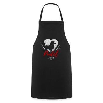 Pudel Liebe mit Herz - Kochschürze - Schwarz - Vorne - AI Model Male 185 dark (185cm)