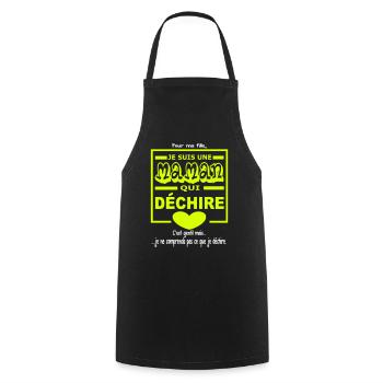 Je suis une maman qui déchire - Tablier de cuisine - noir - Devant - AI Model Male 185 dark (185cm)
