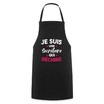 Je Suis Une Secrétaire Qui Déchire - Tablier de cuisine - noir - Devant - AI Model Male 185 dark (185cm)