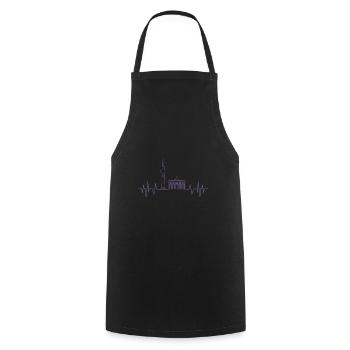 Berlin Heartbeat Design TV Tower and - Cooking Apron - black - Front - AI Model Male 185 dark (185cm)