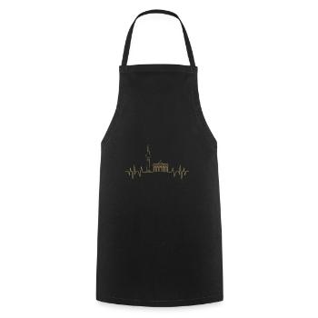 Berlin Heartbeat Design TV Tower and - Cooking Apron - black - Front - AI Model Male 185 dark (185cm)
