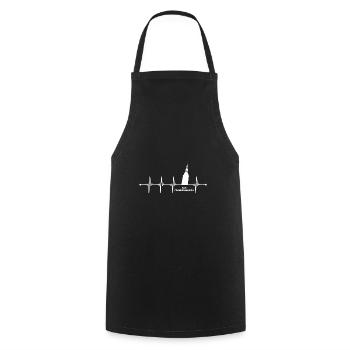 Südharz Merch - Herzschlag Frankenhausen - Kochschürze - Schwarz - Vorne - AI Model Male 185 dark (185cm)