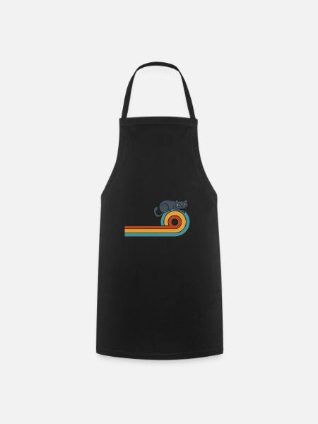 Katze Retro witzig - Kochschürze - Schwarz