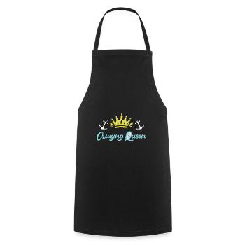 Cruising Queen Cruise Ship - Cooking Apron - black - Front - AI Model Male 185 dark (185cm)
