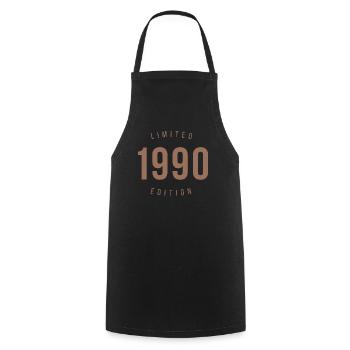 1990 Édition Limitée Style Rétro Cadeau d’Anniversaire - Tablier de cuisine - noir - Devant - AI Model Male 185 dark (185cm)