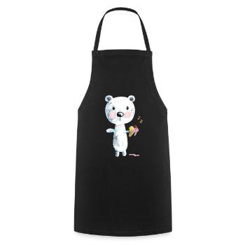 Niedlicher Eisbär Mit Eiscreme Und Bienen Comic - Kochschürze - Schwarz - Vorne - AI Model Male 185 dark (185cm)