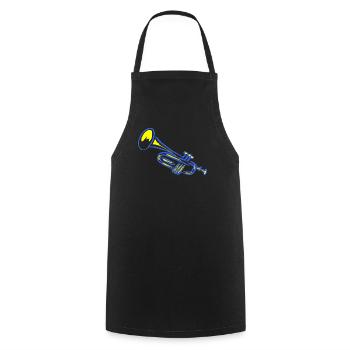 Illustration de trompette - Tablier de cuisine - noir - Devant - AI Model Male 185 dark (185cm)