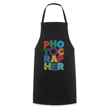 Photographe Photographe prenant des photos - Tablier de cuisine - noir - Devant - AI Model Male 185 dark (185cm)