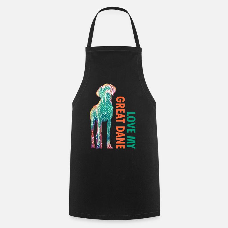 Love My Great Dane - Cooking Apron - black