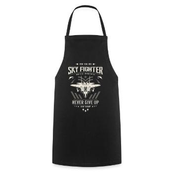 Jet fighter pilot plane jet fighter jet plane - Cooking Apron - black - Front - AI Model Male 185 dark (185cm)
