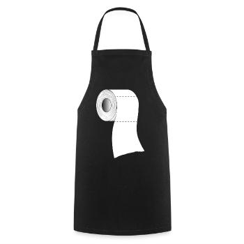 Un rouleau de papier toilette - Tablier de cuisine - noir - Devant - AI Model Male 185 dark (185cm)