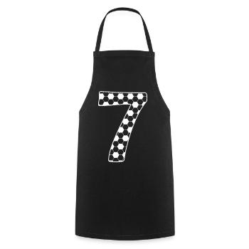 Ballon de football numéro 7 – Style hexagonal - Tablier de cuisine - noir - Devant - AI Model Male 185 dark (185cm)