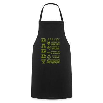 Citation de motivation inspirante Impression d’art - Tablier de cuisine - noir - Devant - AI Model Male 185 dark (185cm)