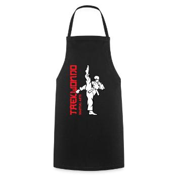 Taekwondo Flash Kick - Cooking Apron - black - Front - AI Model Male 185 dark (185cm)