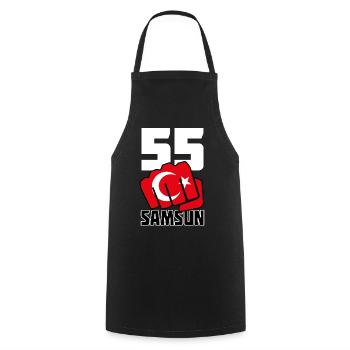 Samsun 55 Memleket Türkei Fahne Faust - Kochschürze - Schwarz - Vorne - AI Model Male 185 dark (185cm)