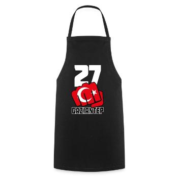 Gaziantep 27 Memleket Turquie drapeau poing - Tablier de cuisine - noir - Devant - AI Model Male 185 dark (185cm)