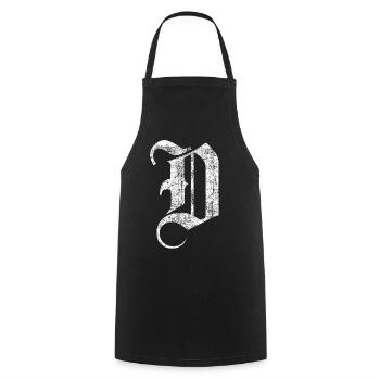 Tshirt alphabet initiale D - Tablier de cuisine - noir - Devant - AI Model Male 185 dark (185cm)