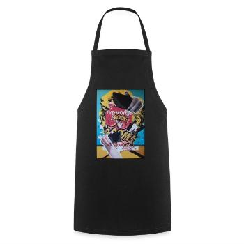 SELFIE, 2018 by massimiliano sbrescia - Cooking Apron - black - Front - AI Model Male 185 dark (185cm)