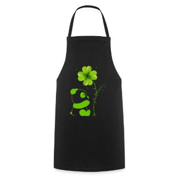 You Are My Lucky Charm Panda Shamrock - Cooking Apron - black - Front - AI Model Male 185 dark (185cm)