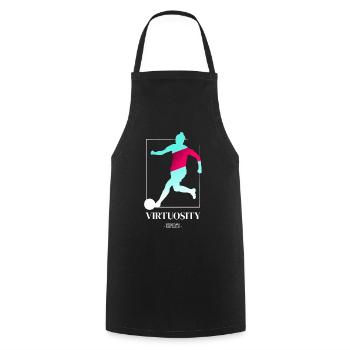 Virtuoser Frauenfußball - Kochschürze - Schwarz - Vorne - AI Model Male 185 dark (185cm)