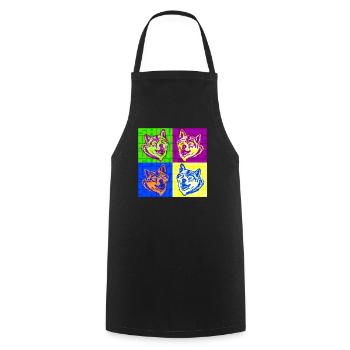 Shiba Inu Popart 1 - Tablier de cuisine - noir - Devant - AI Model Male 185 dark (185cm)