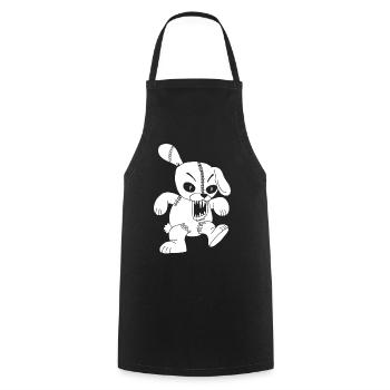 Monstrous white rabbit - Cooking Apron - black - Front - AI Model Male 185 dark (185cm)