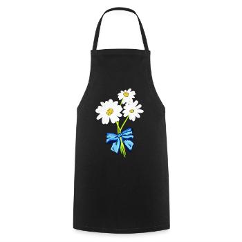 Marguerites - Tablier de cuisine - noir - Devant - AI Model Male 185 dark (185cm)
