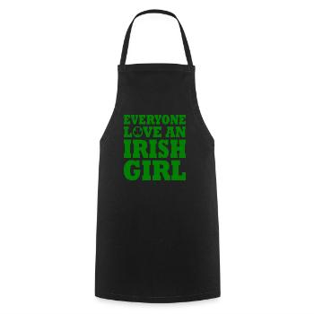 Everyone loves an irish girl - Cooking Apron - black - Front - AI Model Male 185 dark (185cm)