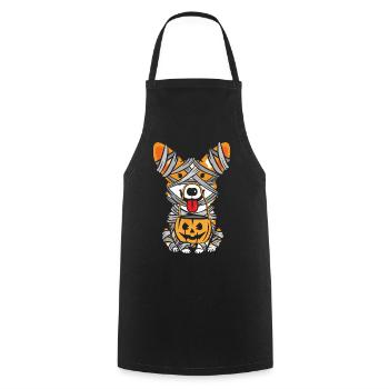 Halloween Dog Wrapped in Bandages - Cooking Apron - black - Front - AI Model Male 185 dark (185cm)
