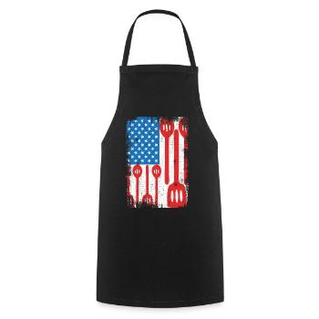 U.S. Patriotic Chef - Cooking Apron - black - Front - AI Model Male 185 dark (185cm)