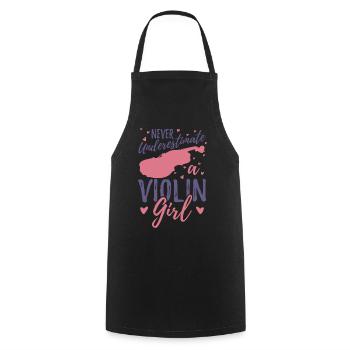 Never underestimate a violinist - Cooking Apron - black - Front - AI Model Male 185 dark (185cm)